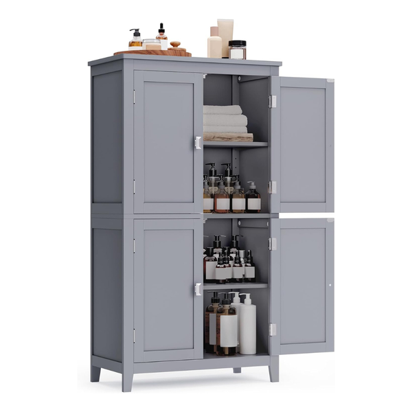 Freestanding Floor Storage Cabinet with 4 Doors
