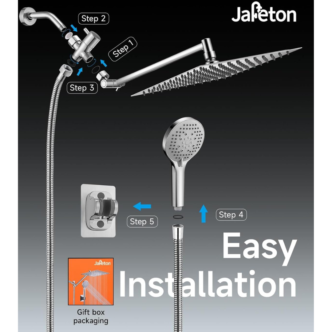 10" Stainless Steel Rainfall Shower Head & Handheld Combo