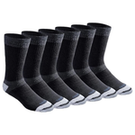 6-Pairs Dickies Men's Dri-Tech Moisture Control Cushion Crew Socks