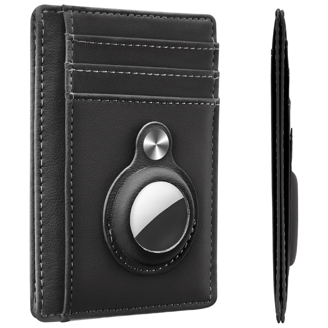 Men's Leather Slim Minimalist Front Pocket Air Tag Wallet (6 Colors)