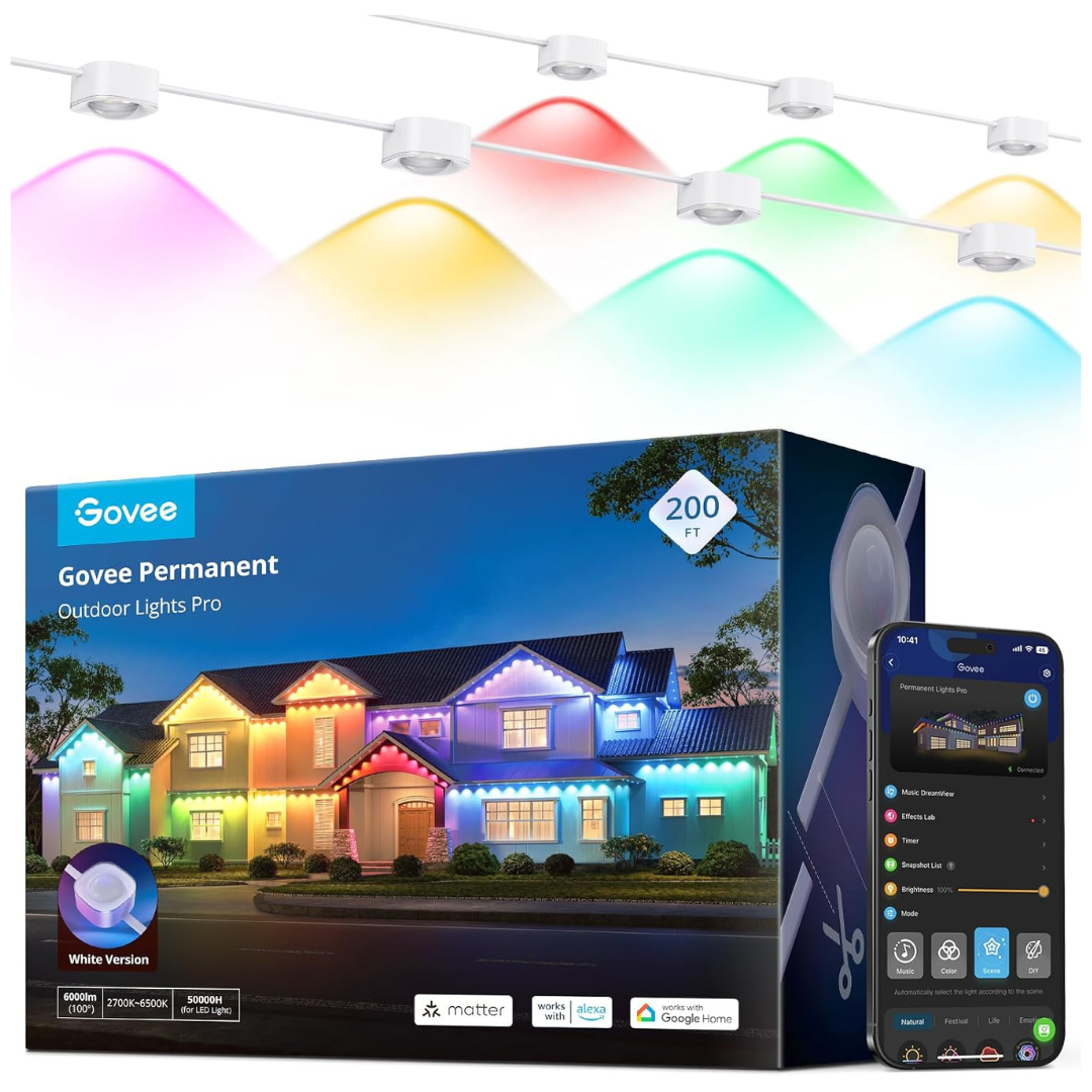 200ft Govee Permanent Outdoor Lights Pro With 120 RGBIC LED Lights