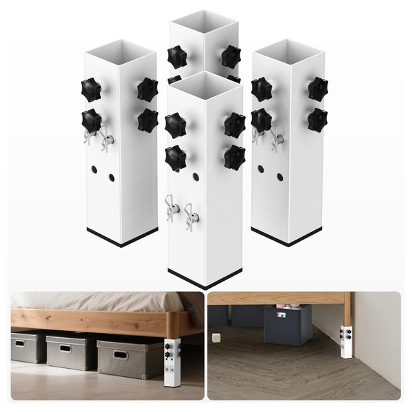 4-Pack Foroiron Dorm 2.39" Diameter Metal Bed Riser