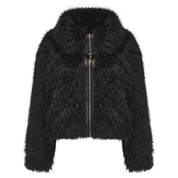 Women's Winter Warm Short Faux Fur Jacket With Big Lapel Collar