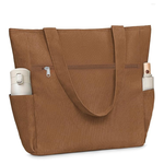 Women's Large Shoulder Corduroy Tote Bag With Zipper