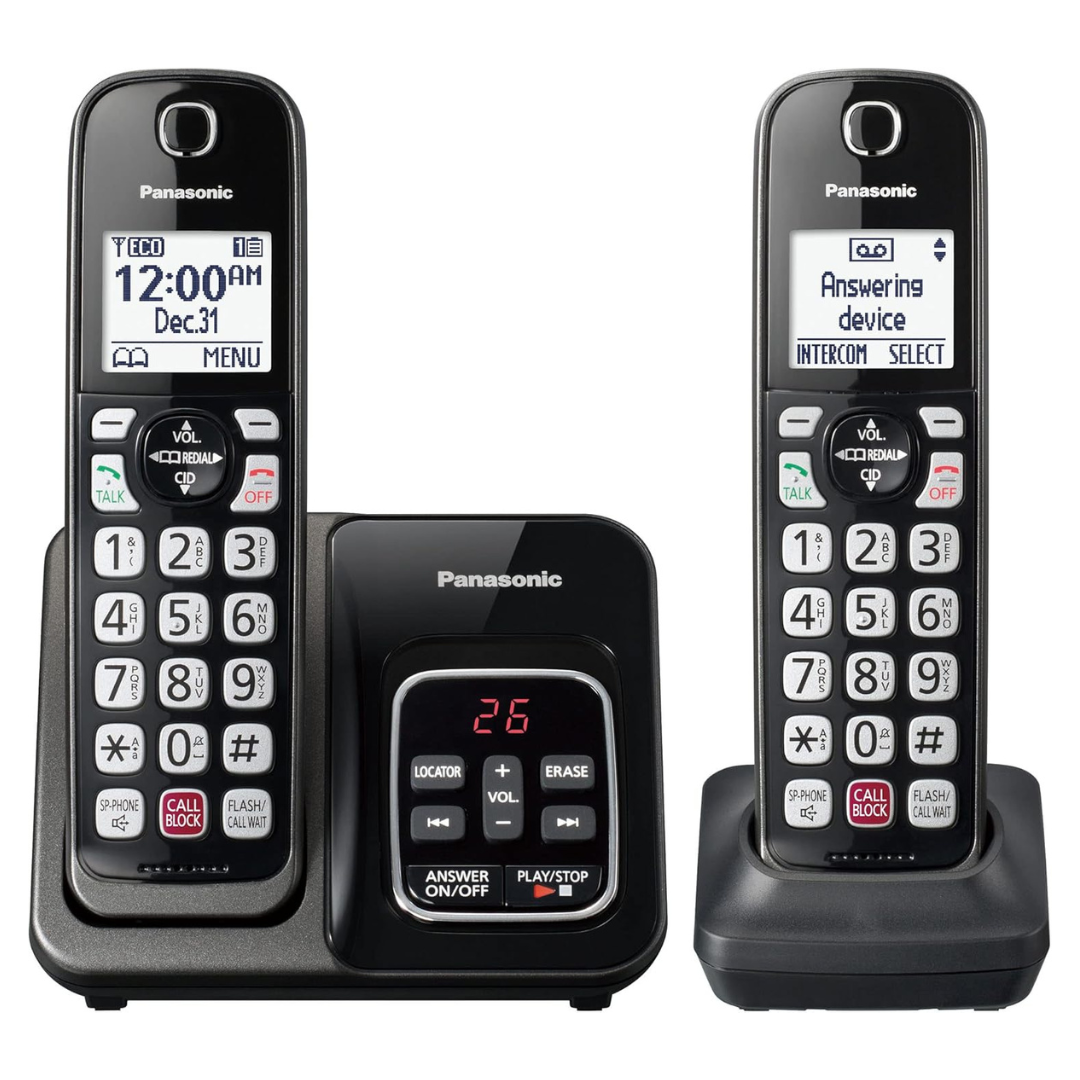 Panasonic Cordless Expandable Phone With 2 Handset & Answering Machine