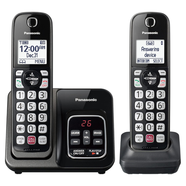 Panasonic Cordless Expandable Phone With 2 Handset & Answering Machine