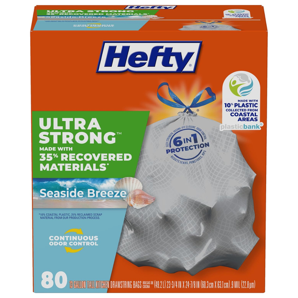 80-Count 13-Gallon Hefty Ultra Strong Trash Bags