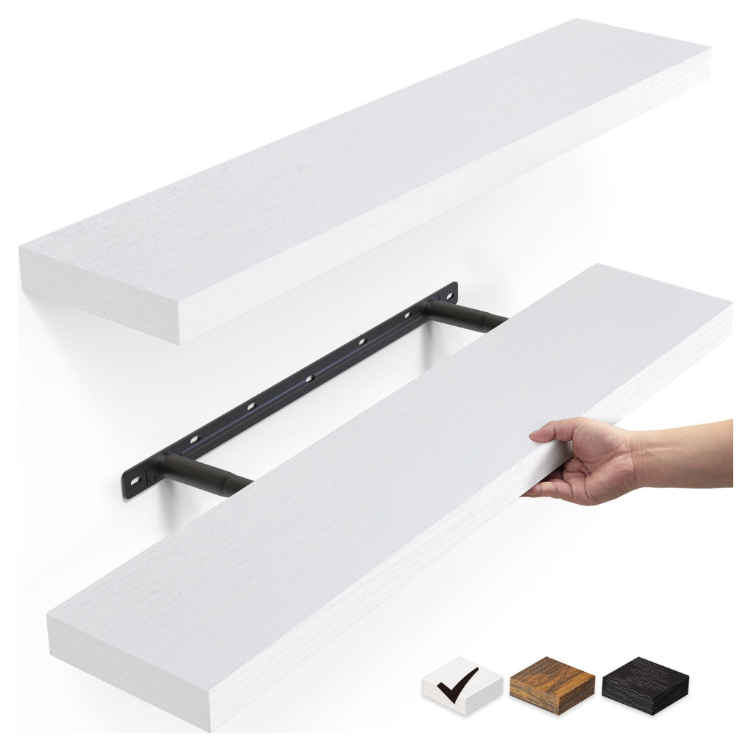 2-Pack Ophanie 22.5" Wall Mounted Wood Floating Shelves (3 Colors)