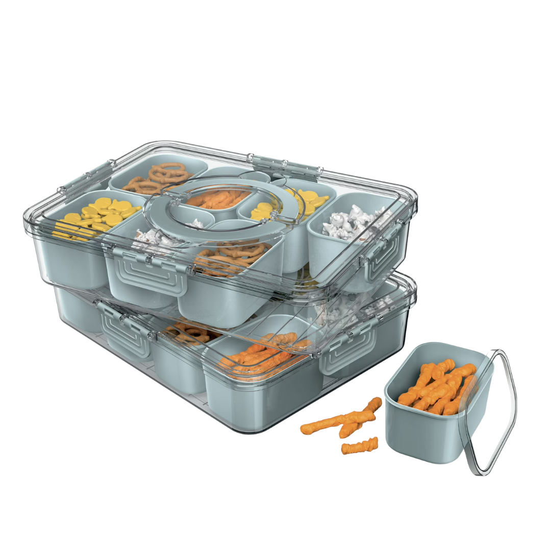 2-Pack Cook With Color 8-Compartment Snackle Box With Lids & Handle (Various)