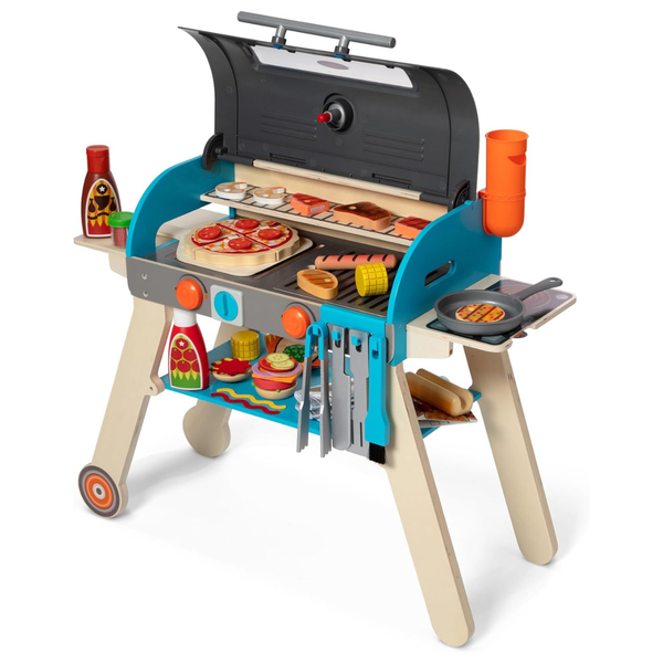 Melissa & Doug Kids Wooden Deluxe Barbecue Grill Kitchen Playsets