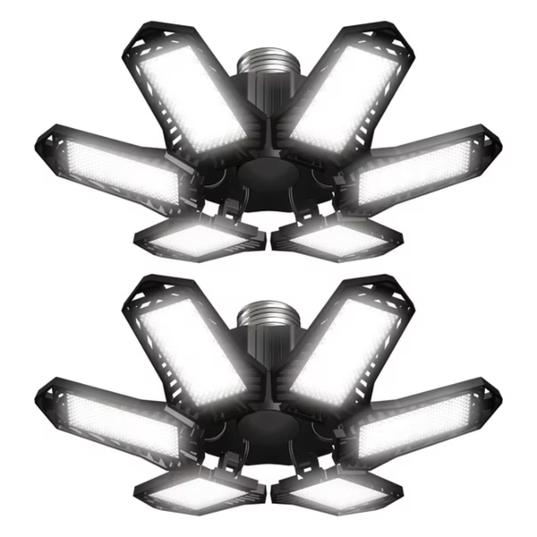 2-Pack Sentryse LED Garage Lights W/ 6 Adjustable Panels