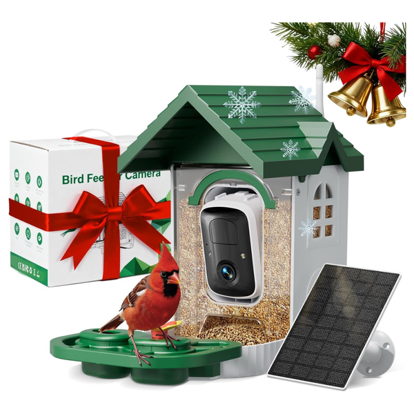 2K HD Solar-Powered Bird Feeder with Camera