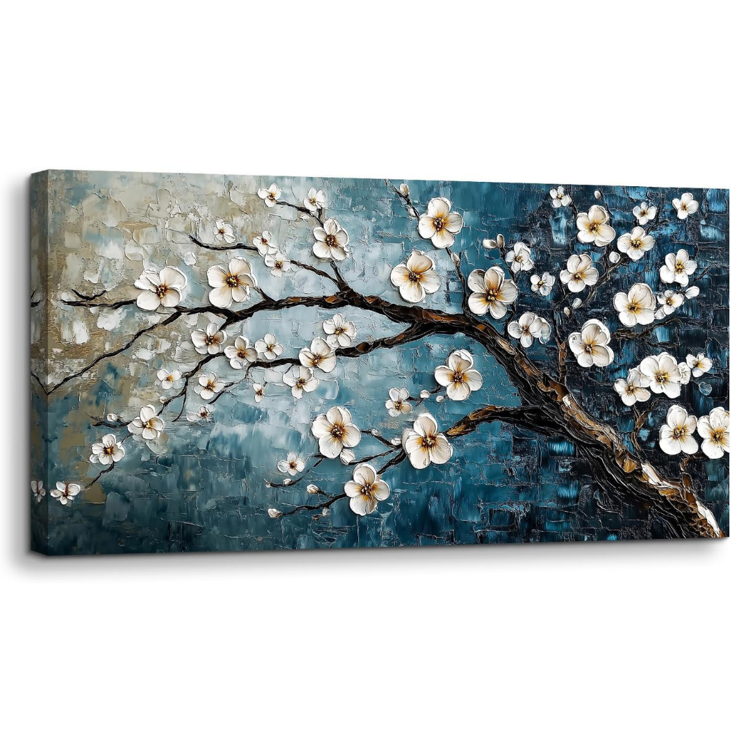 20" x 40" Modern Japanese Plum Blossom Wall Art