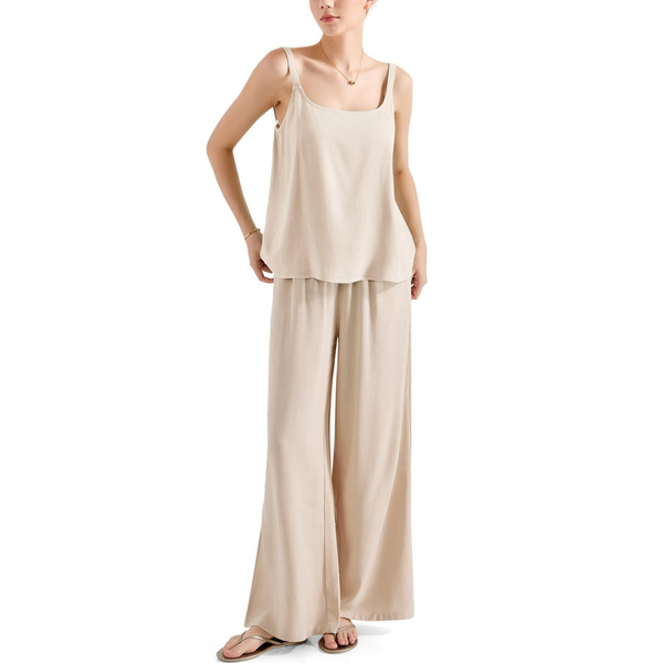 Women's Sleeveless Matching Linen Lounge Set