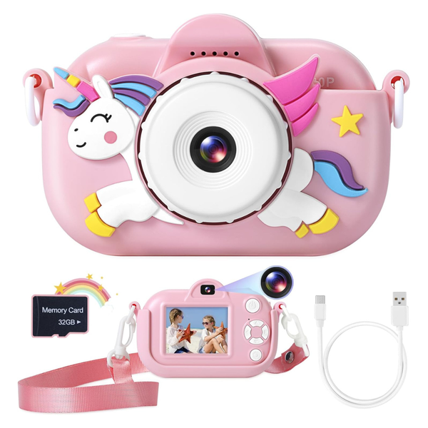 Kids 1080P Video Digital Camera with 32GB SD Card