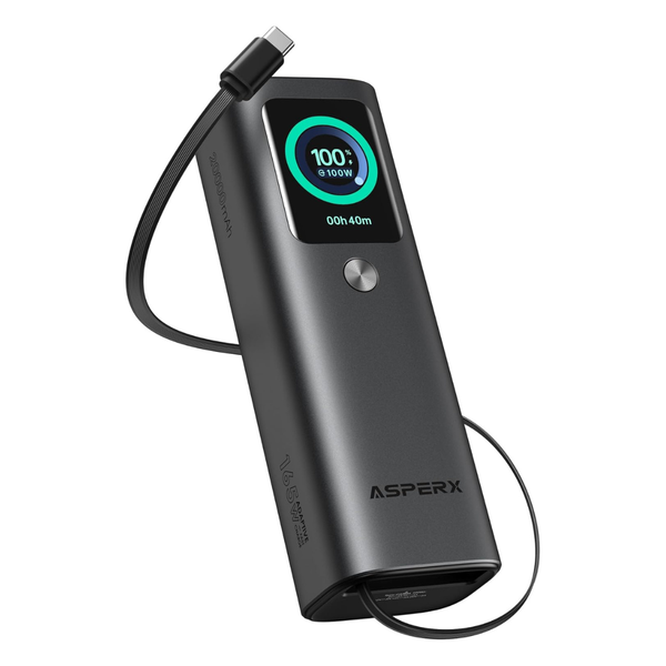 AsperX 165W 20,000mAh Retractable Cables Laptop Power Bank