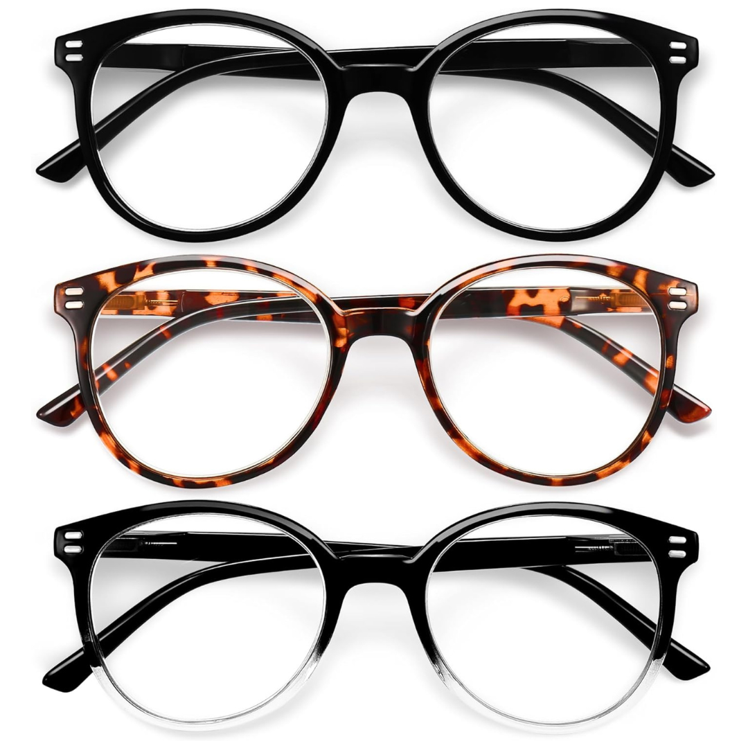 3-Pack Unisex Blue Light Blocking Reading Glasses