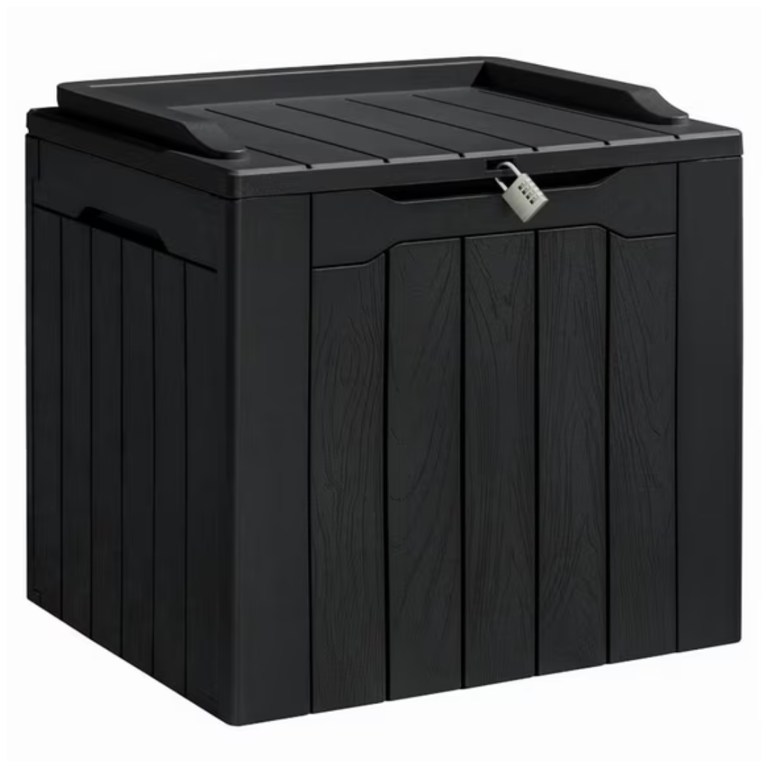31-Gallon Homall Outdoor Resin Deck Box With Seat (Black)