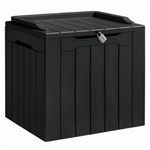 31-Gallon Homall Outdoor Resin Deck Box With Seat (Black)