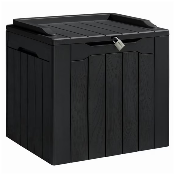 31-Gallon Homall Outdoor Resin Deck Box With Seat (Black)