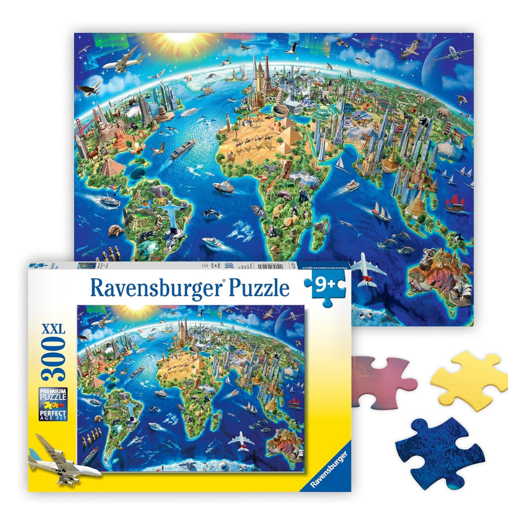Ravensburger World Landmarks Map 300 Pc Puzzle