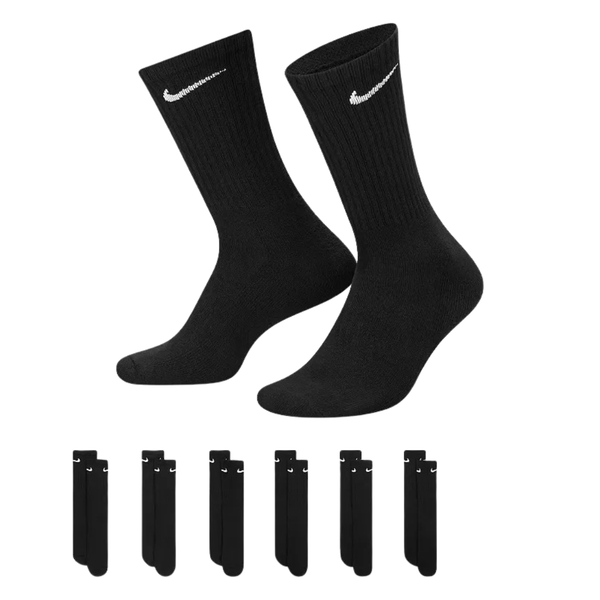 6 Pairs Nike Unisex Everyday Cushioned Training Crew Socks