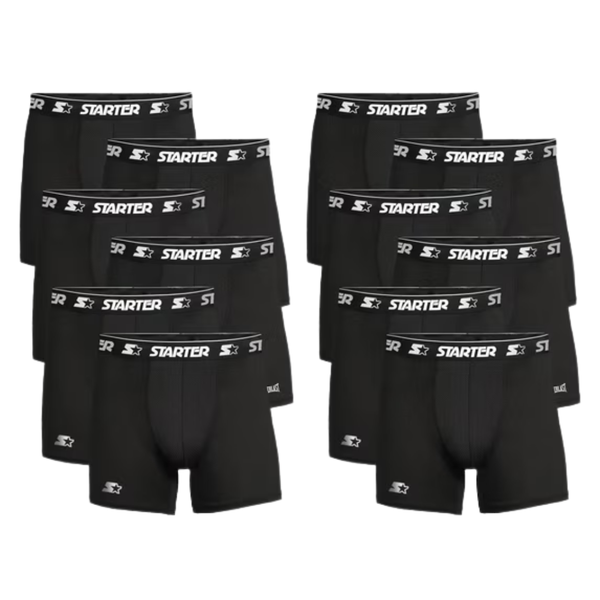 12-Pack (2 x 6pk) Starter Men's Active Performance Boxer Briefs (Various)