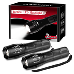 2-Pack Military Grade 3000 High Lumens Tactical Flashlights