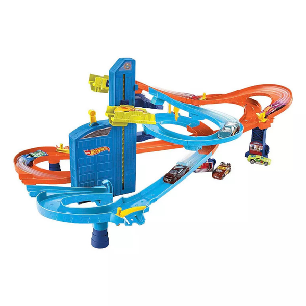 Hot Wheels Auto Lift Expressway Track And Toy Cars Playset