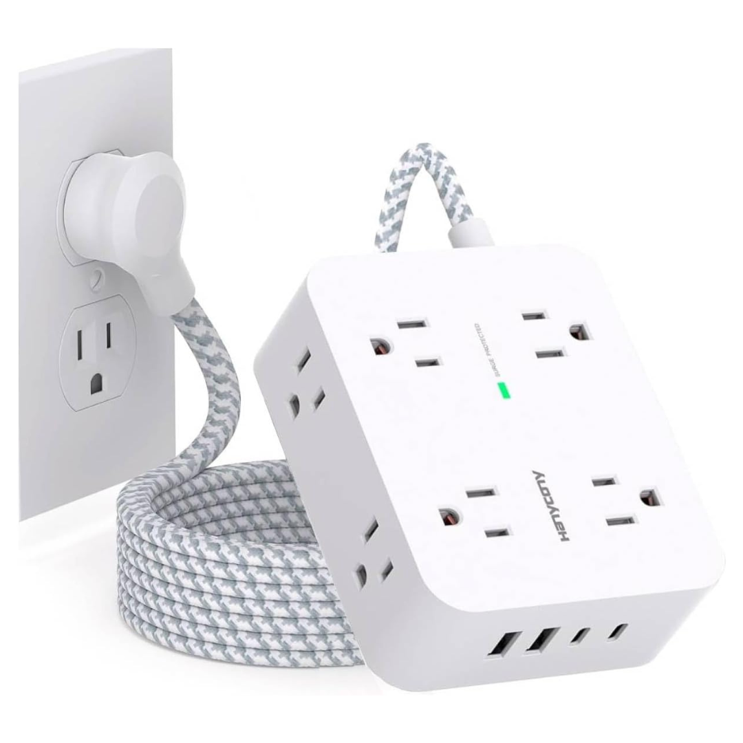 8-Outlets 4-USB Port Surge Protector Power Strip W/ 5-Ft Cord