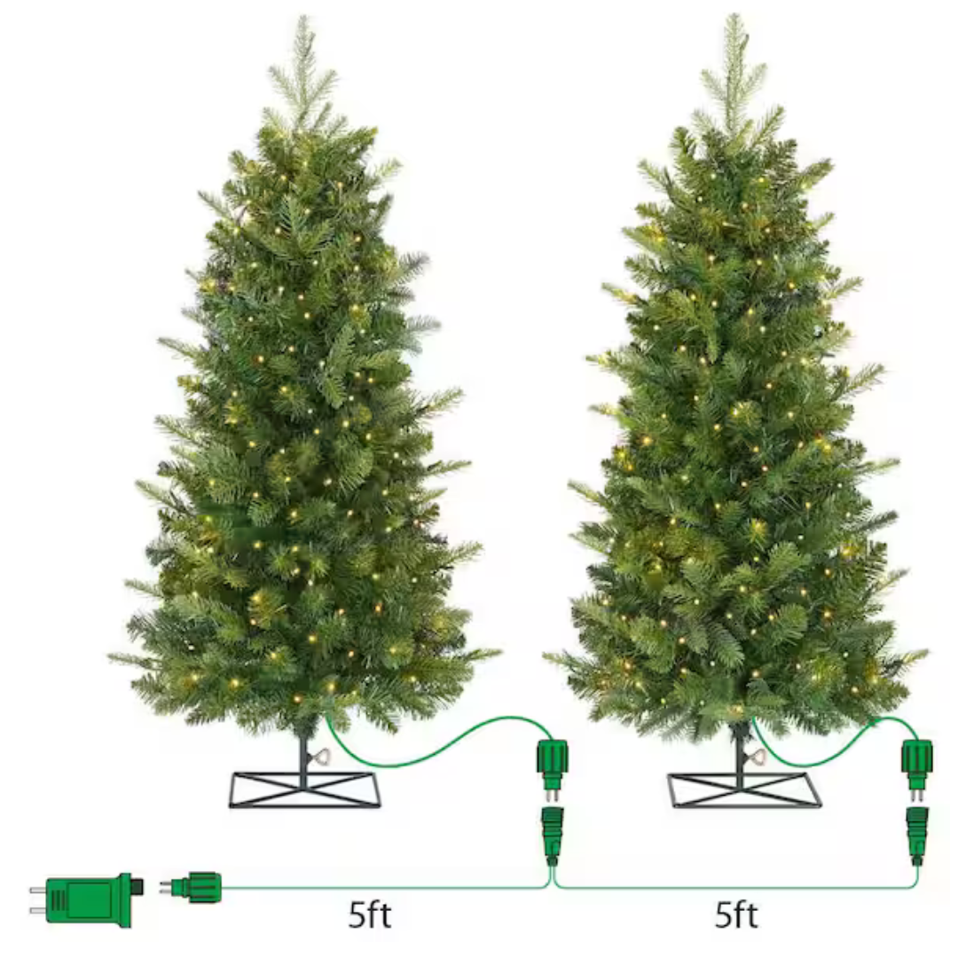 2-Pack Home Decorators G4 3 Ft. Grand Duchess Twinkling Balsam Fir LED Pre-Lit Artificial Trees
