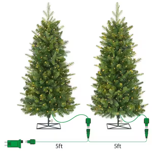 2-Pack Home Decorators G4 3 Ft. Grand Duchess Twinkling Balsam Fir LED Pre-Lit Artificial Trees