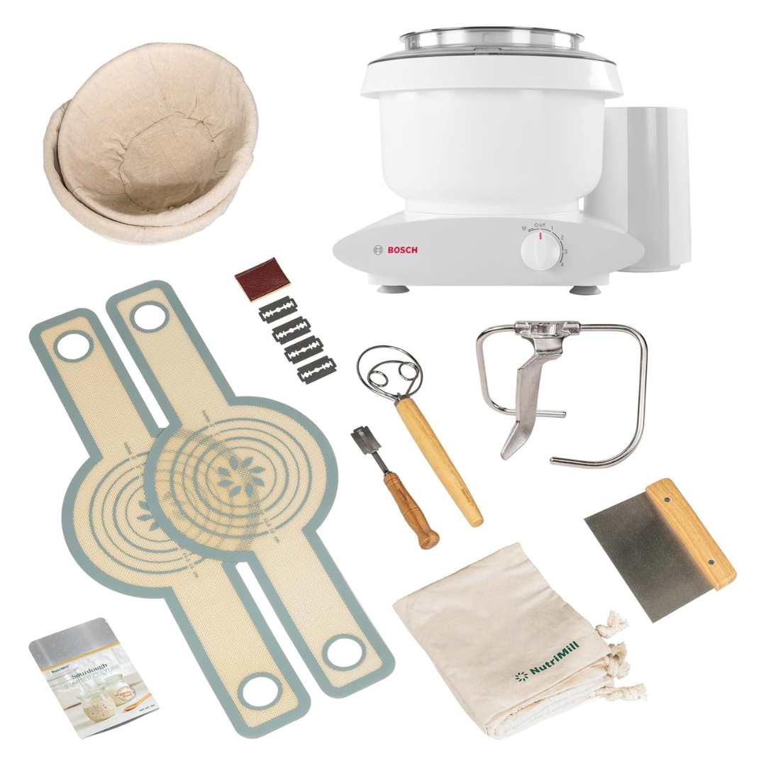 500W 6.5 Qt Bosch Universal Plus Stand Mixer W/ Sourdough Bundle Pack