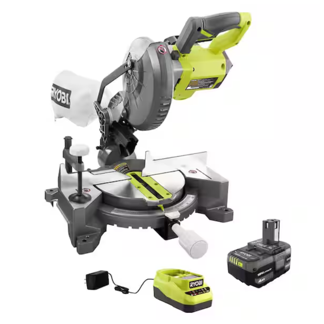 Roybi ONE+ 18V 7-1/4" Compound Miter Saw W/ 4.0Ah Battery & Charger