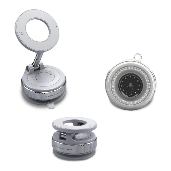 Vacuum Magnetic Car Phone Mount W/ Sticky Gel Base (2 Colors)