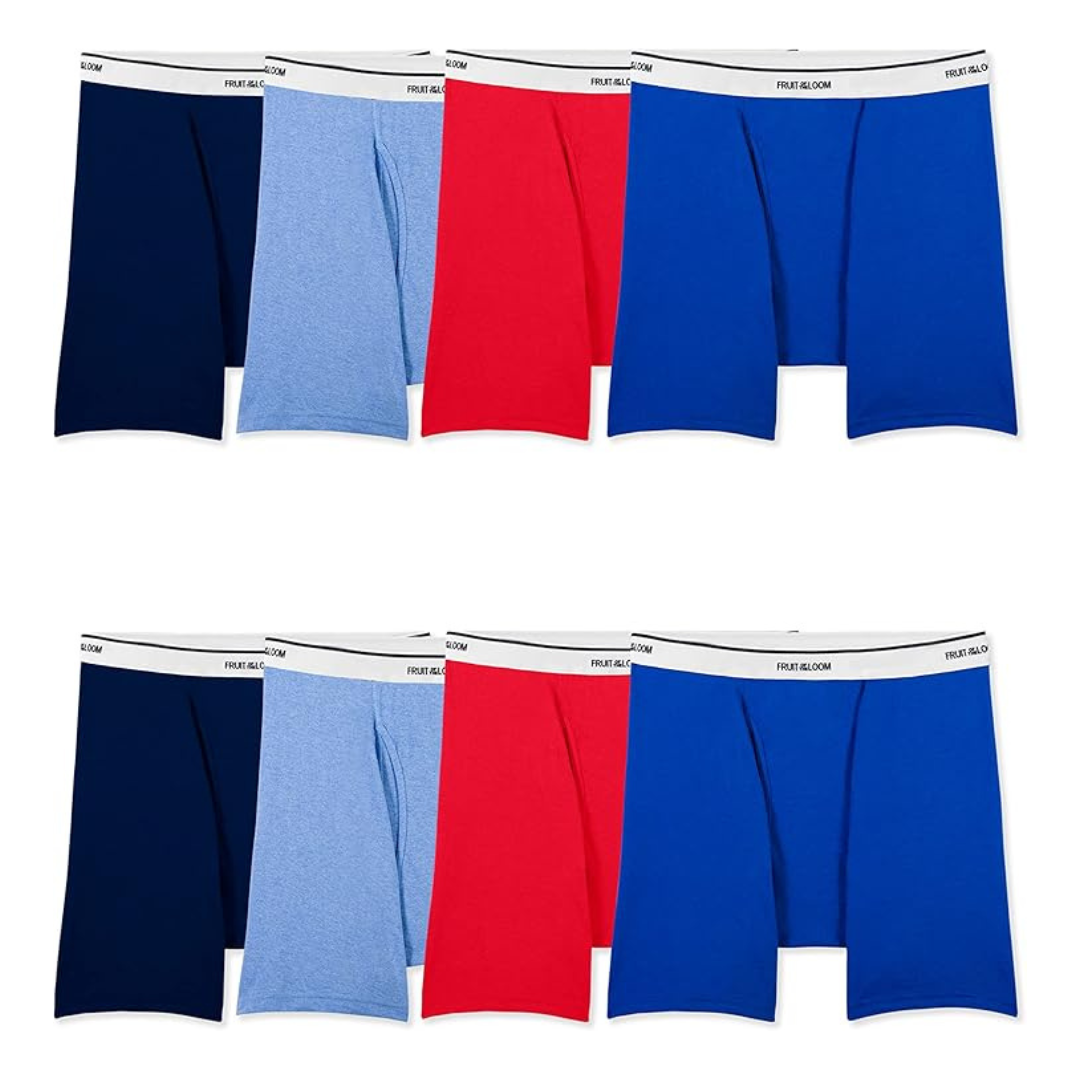 8-Pack Fruit Of The Loom Mens Lightweight Active Cotton Blend Underwear