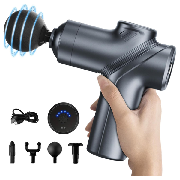 Silent Deep Tissue Massage Gun With 4 Heads