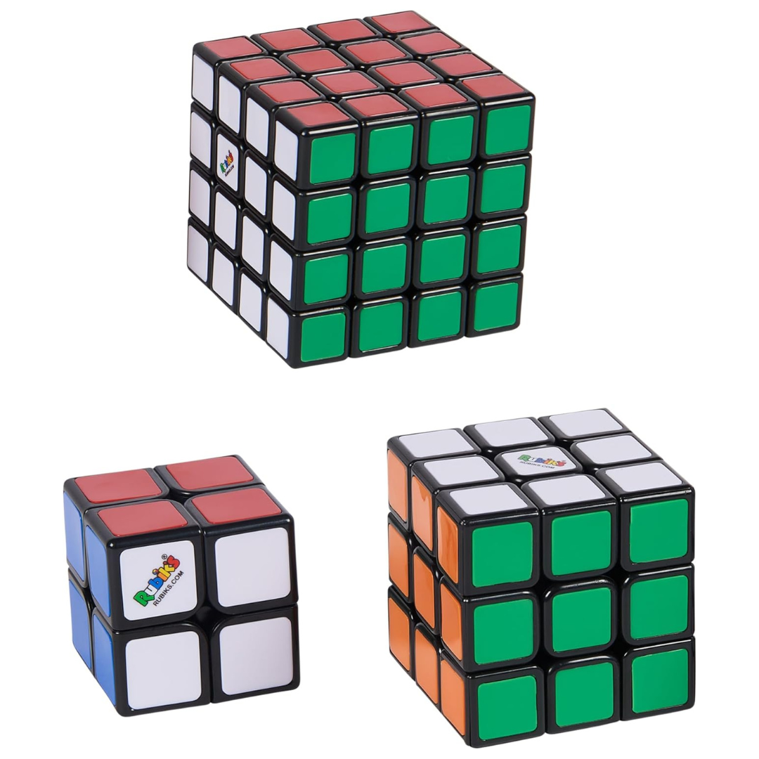 Spin Master Rubiks Cube Tiled Trio Bundle (2x2 Mini, 3x3 Cube, 4x4 Master)