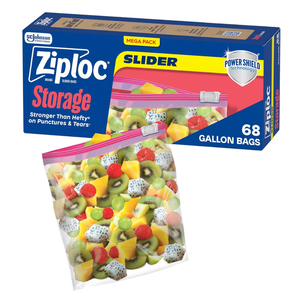 68-Count Ziploc Gallon Food Storage Slider Bags