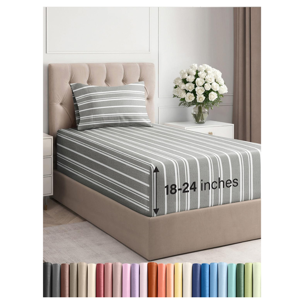 3-Piece Extra Deep Pocket Twin Bed Sheet Set (Various)