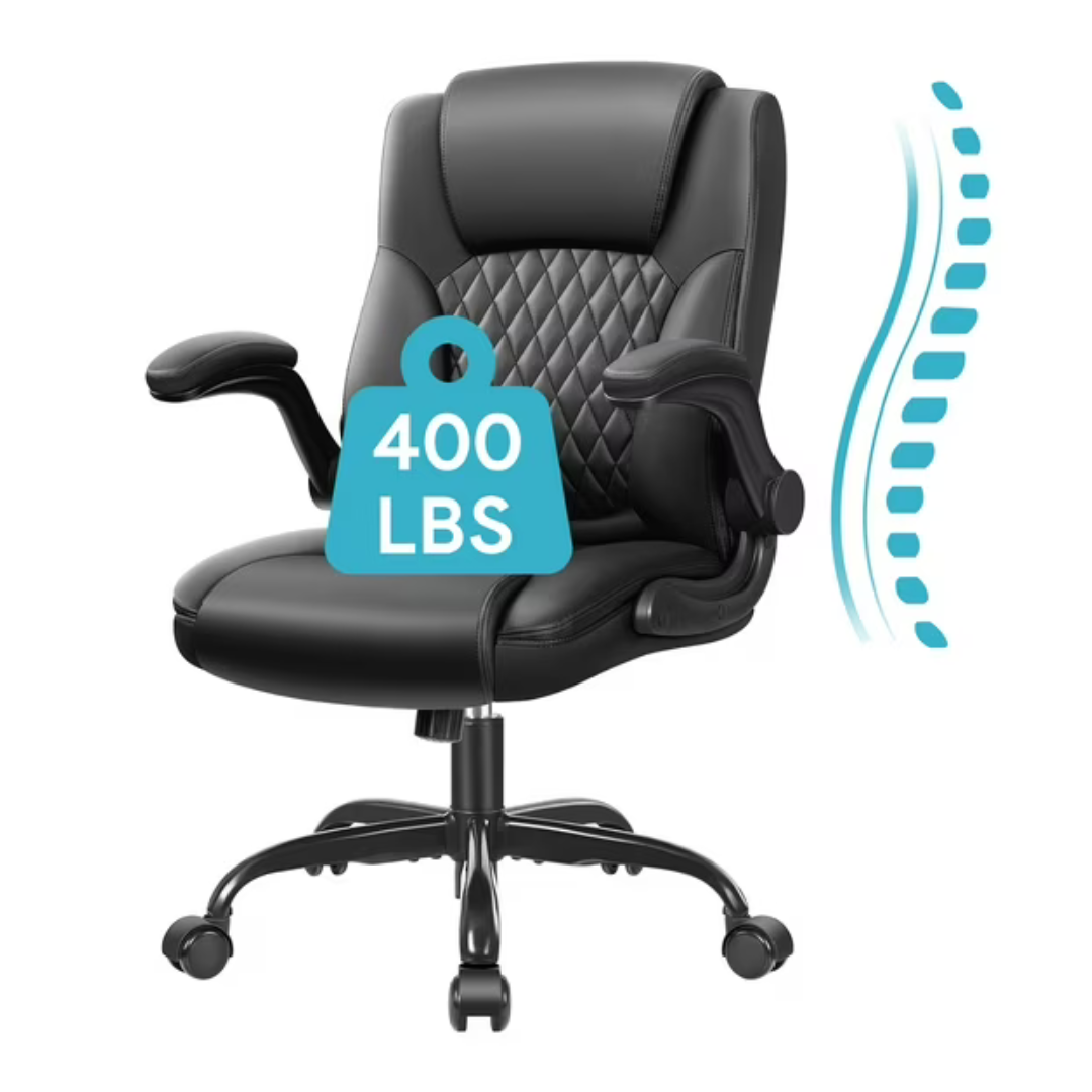 CoolHut High Back Executive Leather Office Chair (Black)