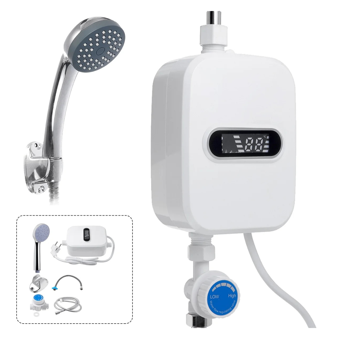 BlitzHome 3500W Electric Tankless Water Heater Shower Head Set