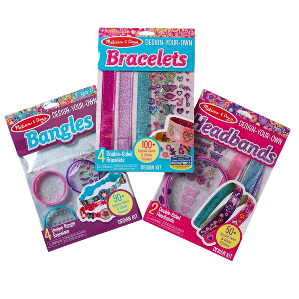 Melissa & Doug Design-Your-Own Jewelry-Making Kits – Bangles, Headbands, And Bracelets
