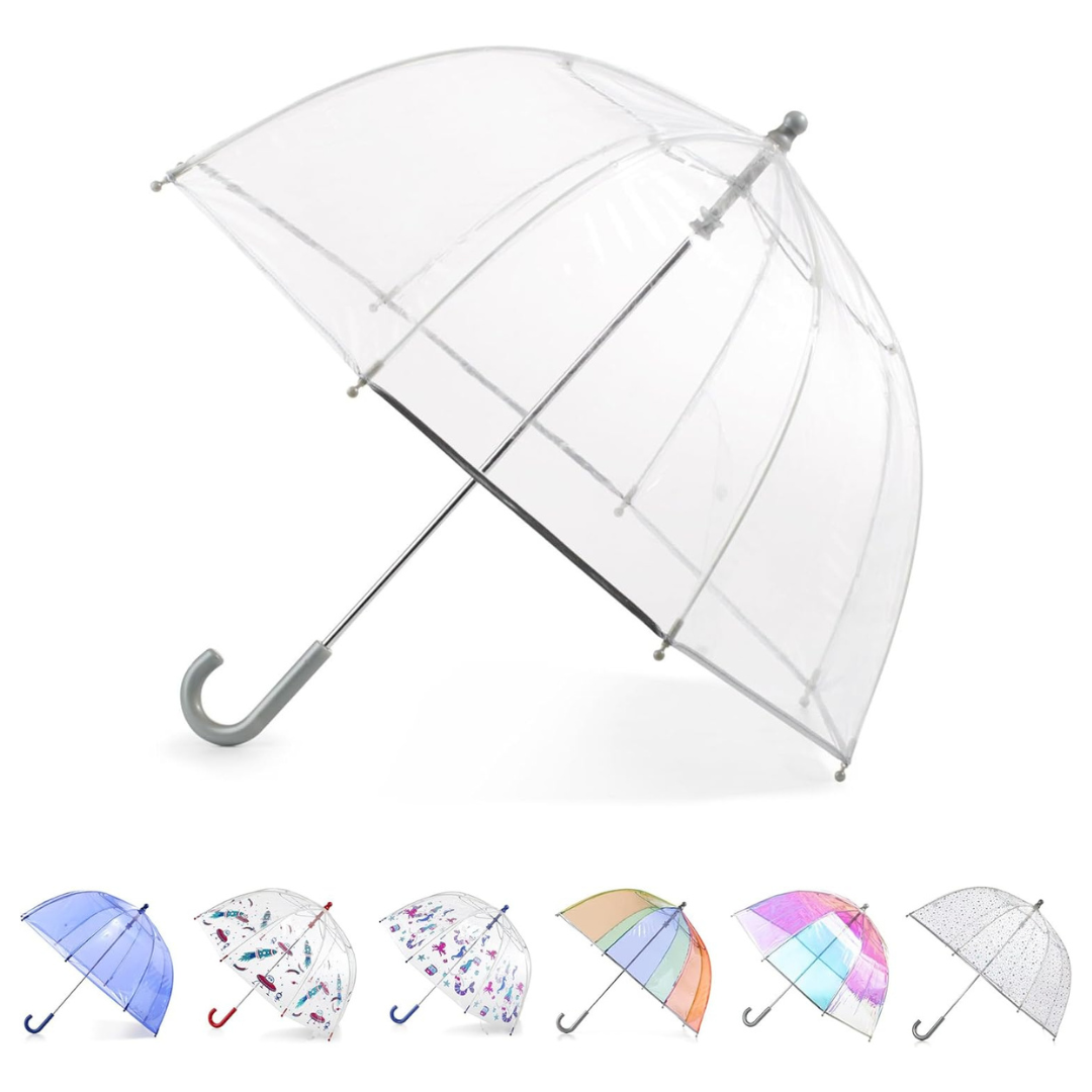 totes Kids Clear Bubble Umbrella With Dome Canopy