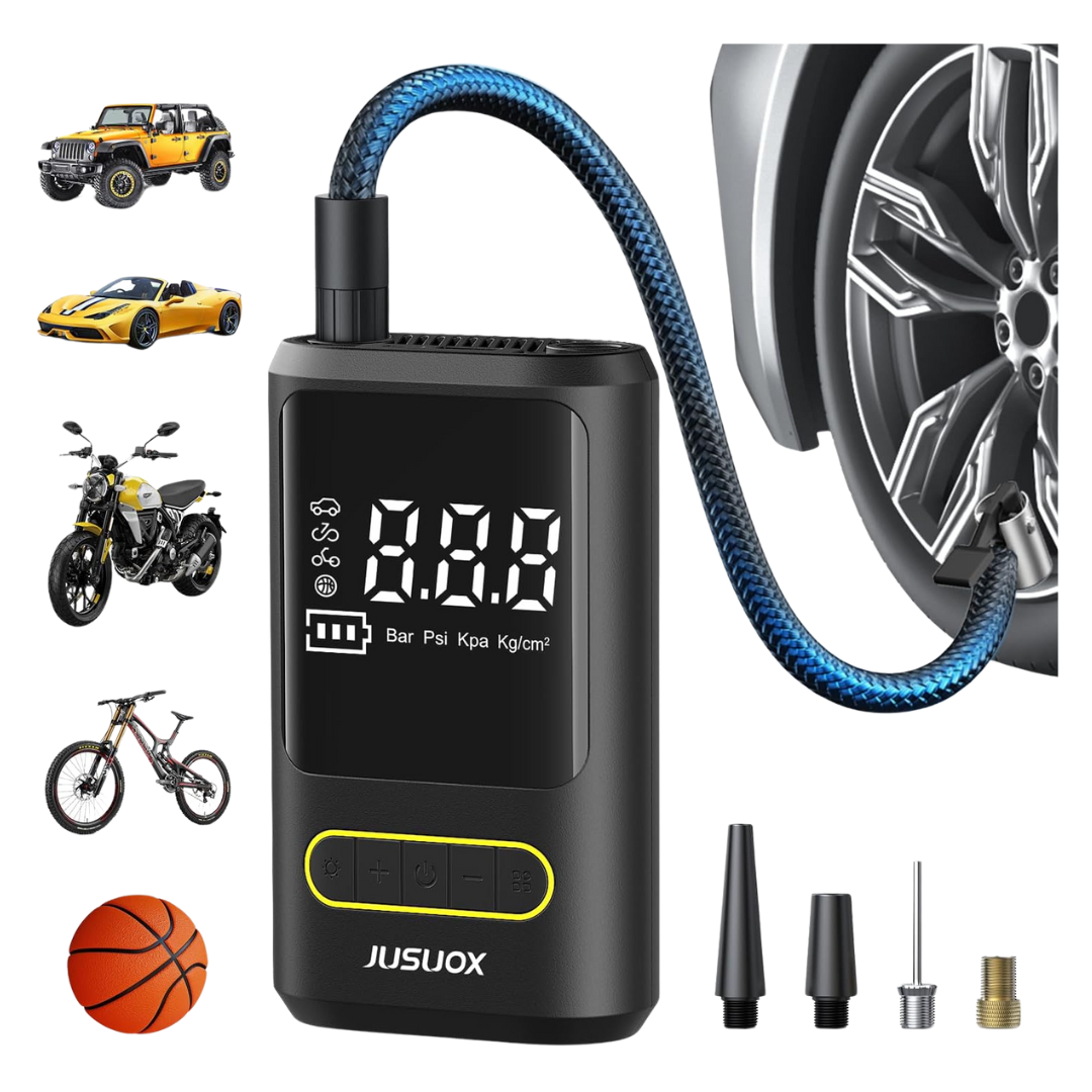 JUSUOX 150-PSI Cordless Tire Inflator With Digital Pressure Gauge & LED