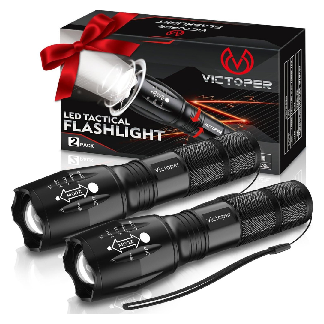 2-Pack LED Bright Tactical Flashlight