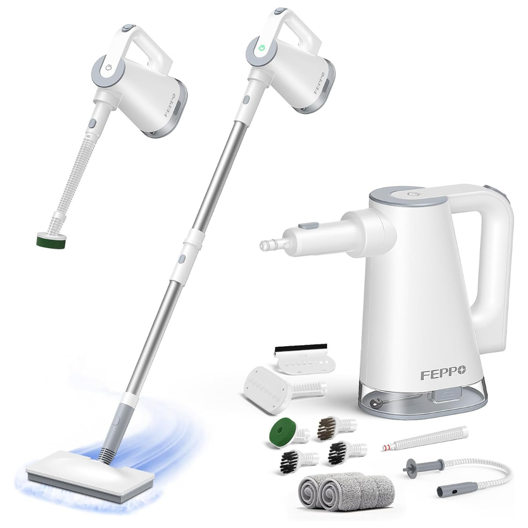 Feppo 2-In-1 Multipurpose Steam Mop W/ Handheld & 2 Pads