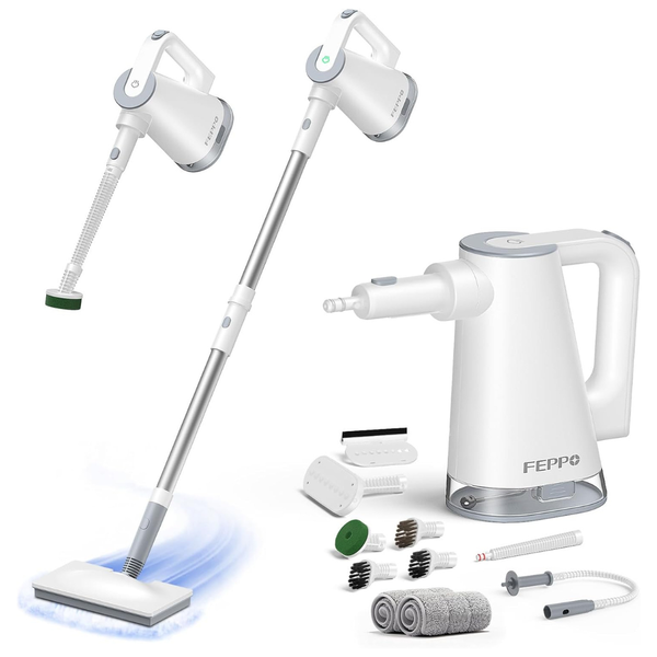 Feppo 2-In-1 Multipurpose Steam Mop W/ Handheld & 2 Pads