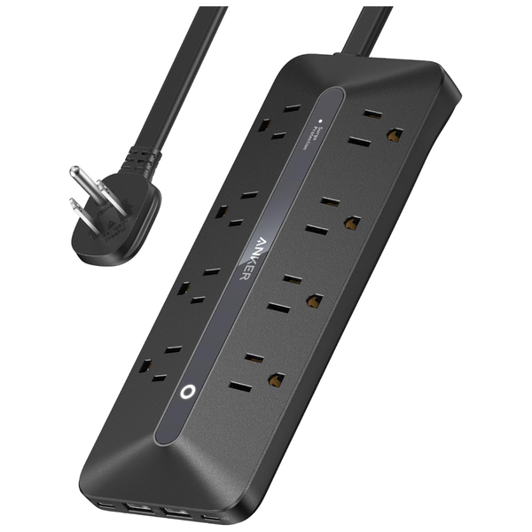 Anker 12-In-1 USB-C Flat Plug Power Strip (8x AC, 2x USB-C, 2x USB-A)