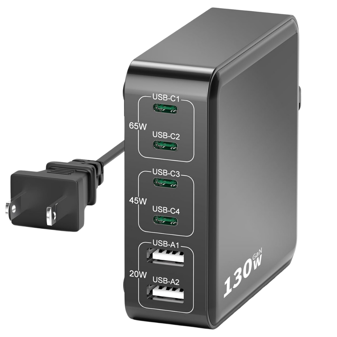 MSTJRY 130W GaN USB C Charging Station With 6 Port